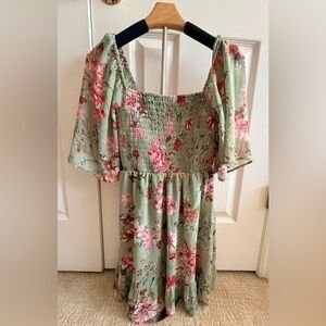 Lily Rose Green and Pink Floral Top